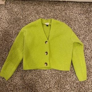 Lime Green Oversized Cardigan